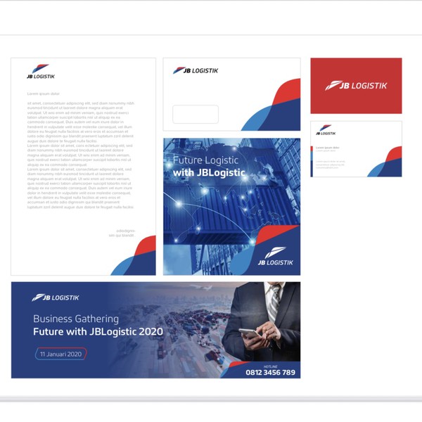 Design by Arga Amala titled "Logo and branding package for JB logistic"