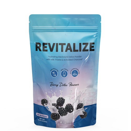 Design Minimalistic, Modern Packaging for Hydrating Electrolyte Detox Powder - Revitalize Design by Manthanshah