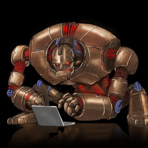 Computer modeled (CG) evil robot illustration Design von Polka Magik
