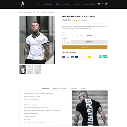 Mi vida loca Streetwear webdesign productpage and homepage Design by AKDCreative