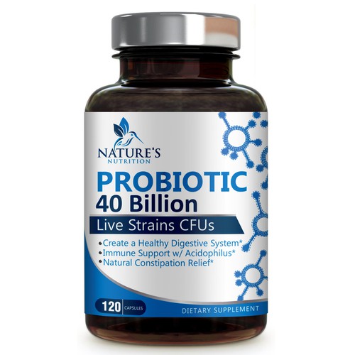 Nature's Nutrition Needs a "Beautiful Label" for our Probiotic Bottle. Design by agooshe