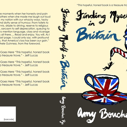 Create a book cover for a Christian book called Finding Myself in Britain: An American's Reflections Design by VivianIllustrates
