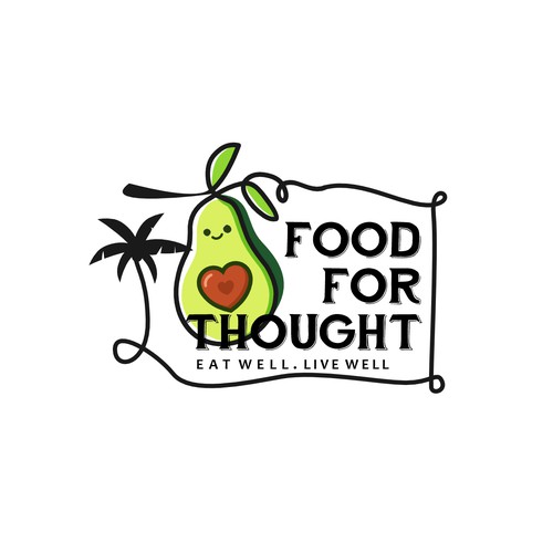 Fresh, Playful Island-Inspired Logo for Food For Thought – Organic Café & Market in the Florida Keys Design by nindadian