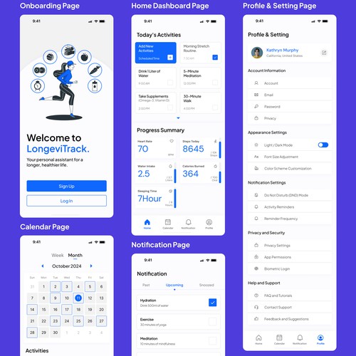 Need a mobile app design for longevity tracking app Design by Irba Digital