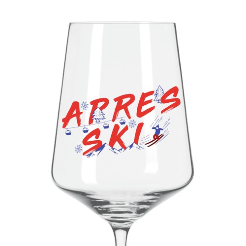 "Illustration for drinking glasses inspired by Aprés Ski & Wintersports" winning Illustration or graphics by vallue