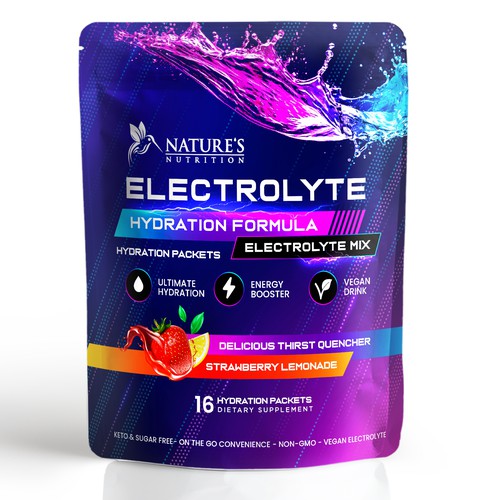 Refreshing Hydration Electrolytes Design Needed for Nature's Nutrition Design by Davi Giolo ★