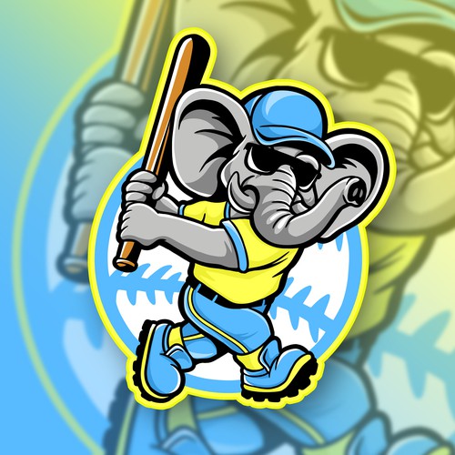 Travel Baseball Team Logo & Patch - Elephant Design by WiFiSign