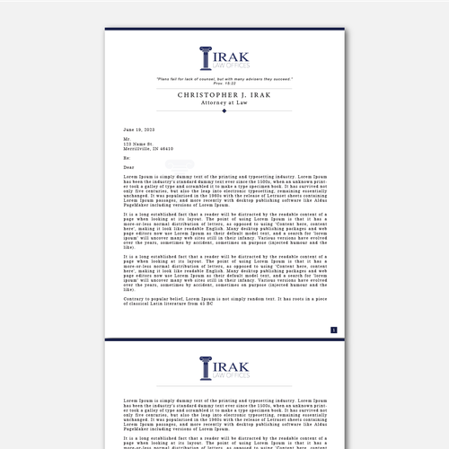 Design a new & improved Legal Letterhead Design by Nehal's Creative Lab