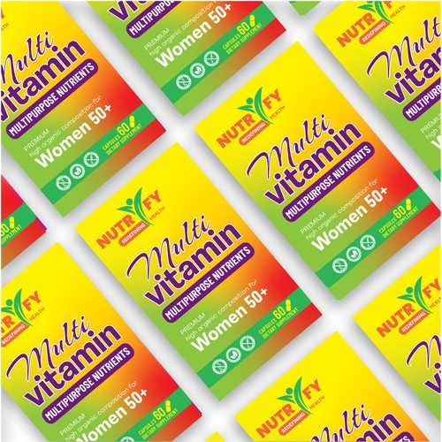 Design a premium packaging for Multivitamin for women 50+ brand for Nigerian Consumers Design réalisé par ve_sta