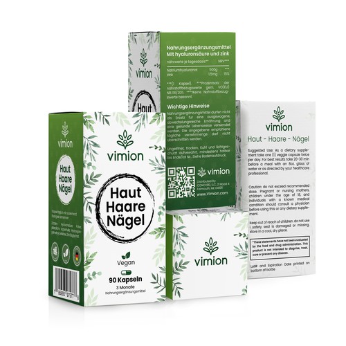 Packaging design for a German brand of high-quality food supplements Design by Designlifelk