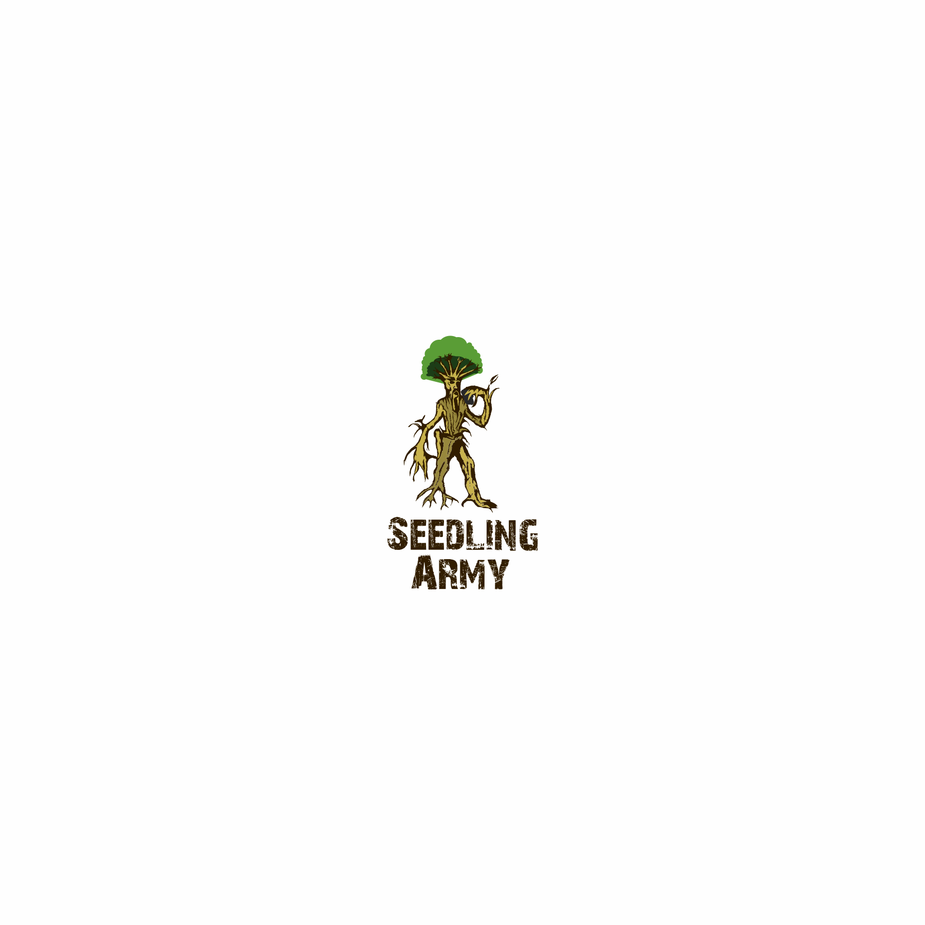 Khaki logo with the title 'seedling army'