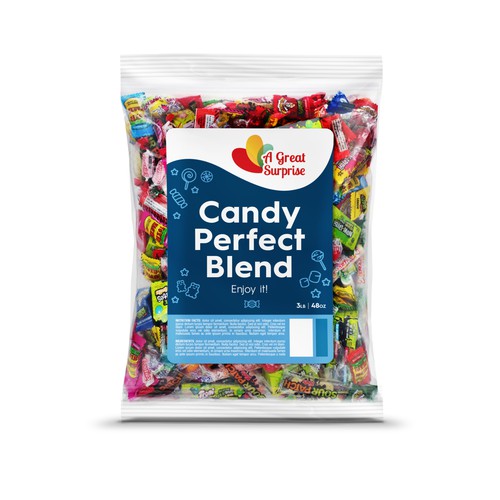 Design a modern, clean, chic, and professional candy label. Diseño de Plush Design