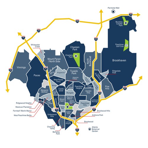 Map Designs for Atlanta Area Neighborhoods Design von OnyK