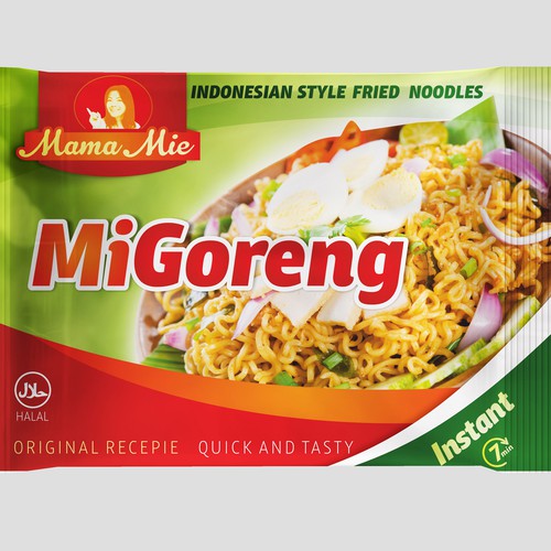 Create  an eyecatching label design for Mama Mie Instant Noodles Diseño de Darka V