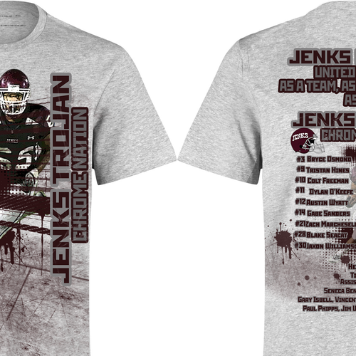 football team roster shirt designs