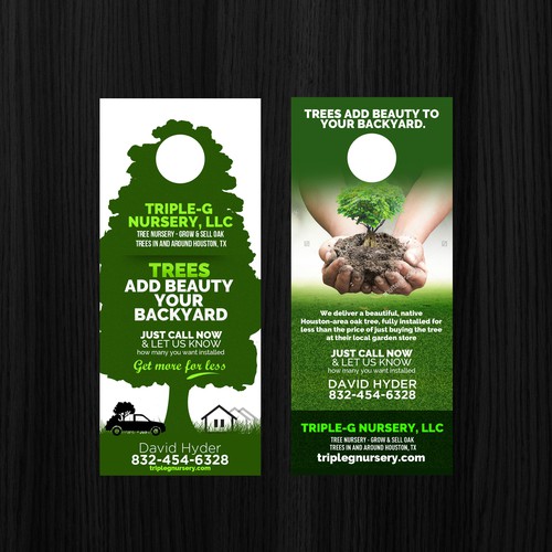 Doorhanger For Oak Tree Installation Promotion Postkarten Flyer