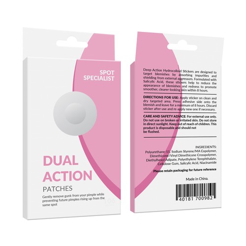 Pimple Patch PACKAGING to appeal to FEMALE BEAUTY user Design by Rajith Shantha