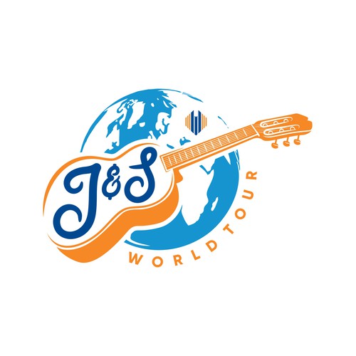 "world Tour" themed logo for a traveling family of 23 Design by Akhbarindo