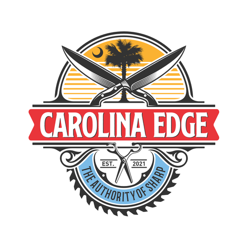 A retro / edgy logo for a mobile sharpening service called Carolina Edge Design by guinandra