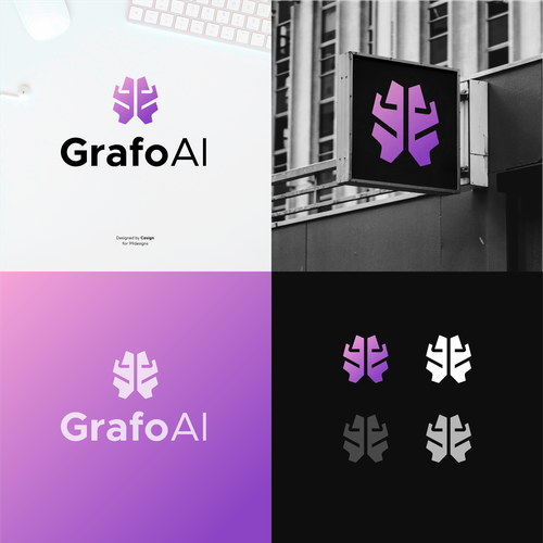 GrafoAI | Artificial Intelligence Writer Logo Design by casign