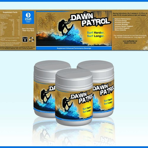 Supercharge your stoke! Help Dawn Patrol with a new product label Design por CSP Designs