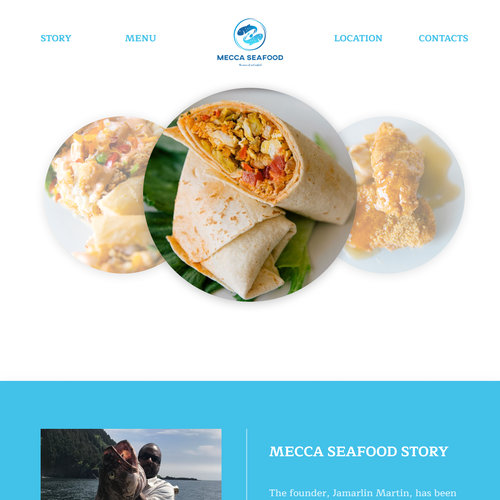 Miami Soul Seafood Restaurant Concept 1 Page Only Design by Grandoka