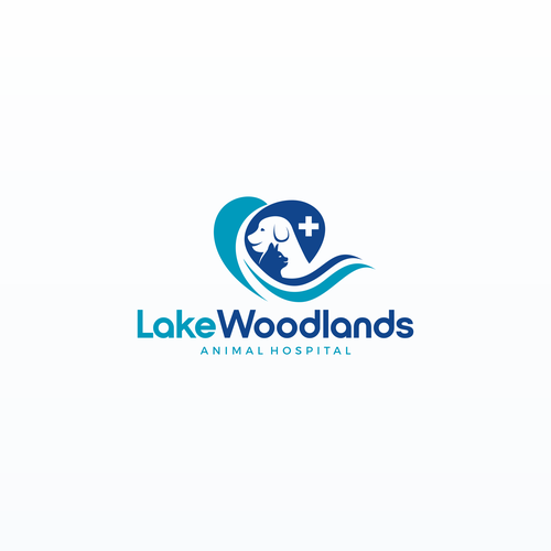 Veterinary logo design for a small animal hospital located next to a lake! Design by Swegear™