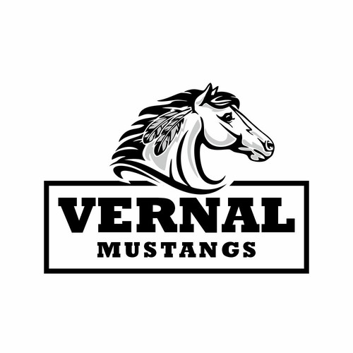 Middle school mustang logo cool enough for your kid to wear Design by diviart