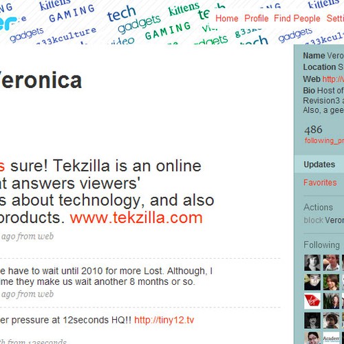 Design di Twitter Background for Veronica Belmont di Antonin