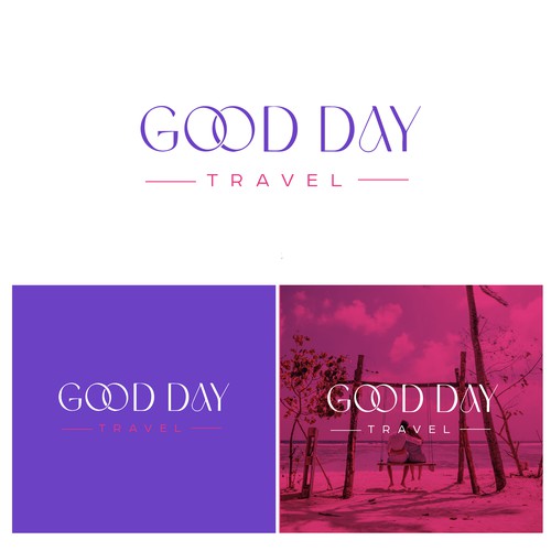 Luxury universal travel logo for marketing travel to brides, families, and premium travelers. Design by Monika_B