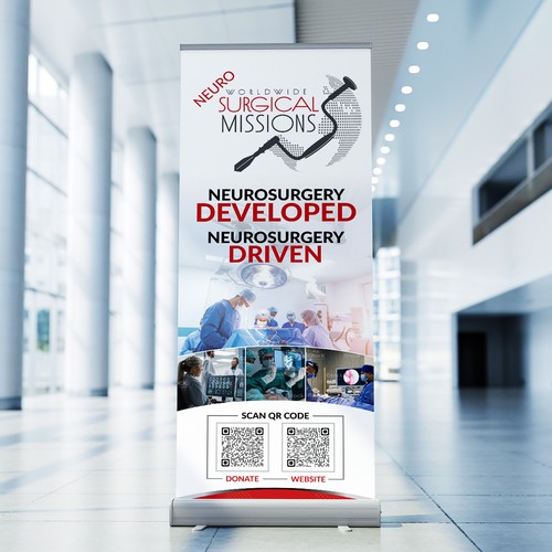 Surgical Non-Profit needs two 33x84in retractable banners for exhibitions Design by Saqi.KTS