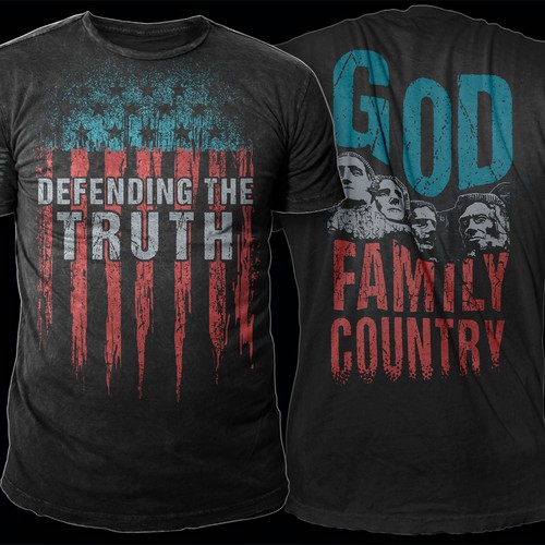 Develop a patriotic shirt that represents: The individual patriot, God, Family, Country Design by *DCLA*