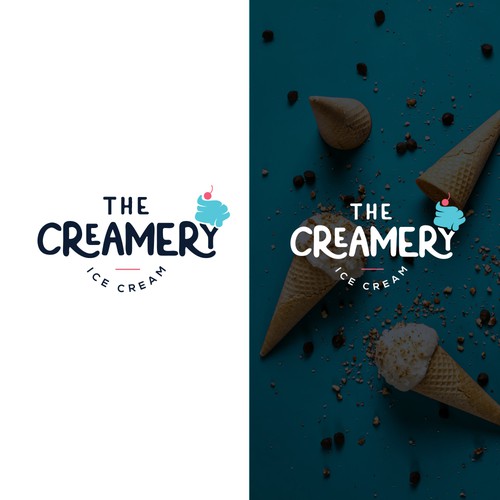 Modern ice cream shop logo Design by alediba