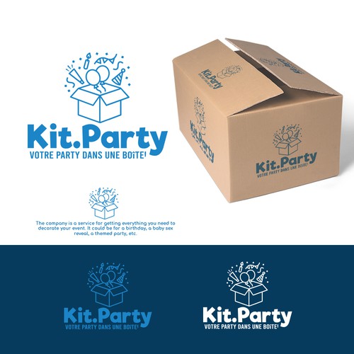 Design a fun logo for a businees offering a party in a box! Design by AdryQ