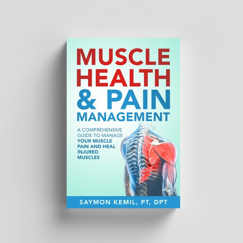 Book cover with a drawing images of the human anatomy combining muscles and bone structure. Design by Yna