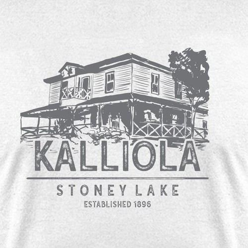 Vintage Old Cabin Photo to Line Drawing T-Shirt Design Design by scitex