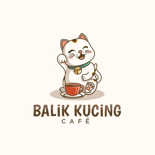 Design a cat cafe logo Design by GKeso_Designs