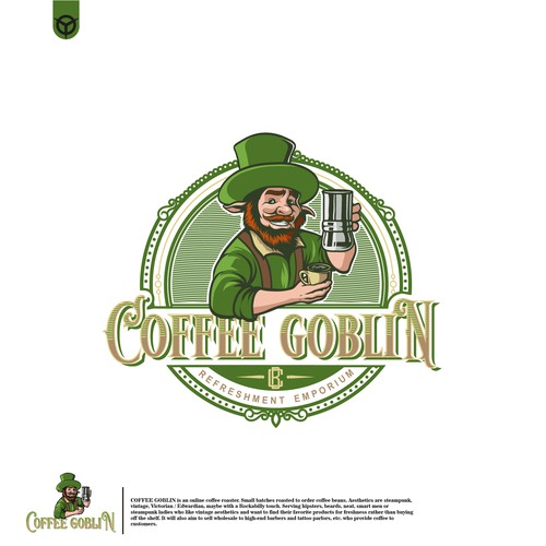 Diseño de Coffee Goblin! Design a vintage coffee logo with steampunk style for coffee bag label/website/merch de immortal93