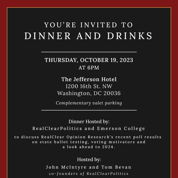 RealClearPolitics Dinner Invitation