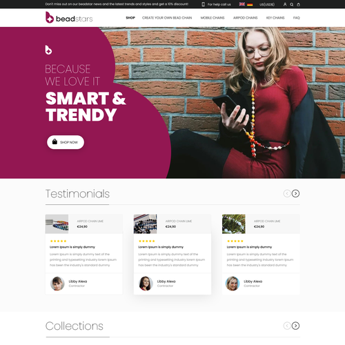Designs | Create a wonderful homepage for colorful mobile chains based ...