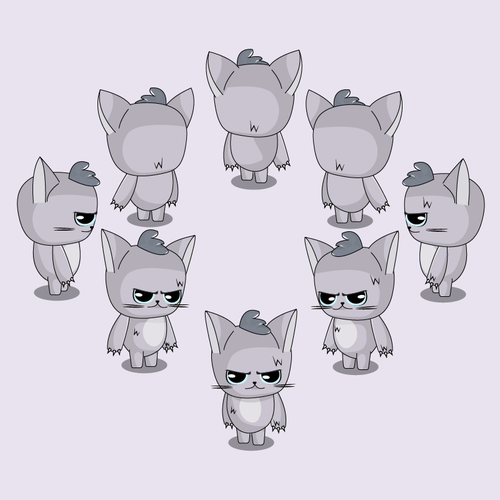 2D Cat Character Design for game Design by ABUEWAIDAᵃʳᵗ