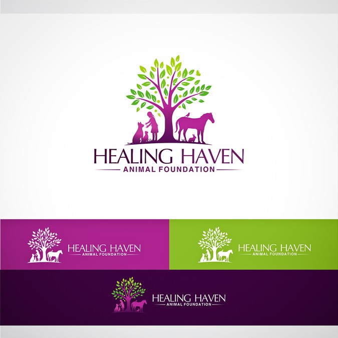 Create a logo that represents a haven for animals in need for healing