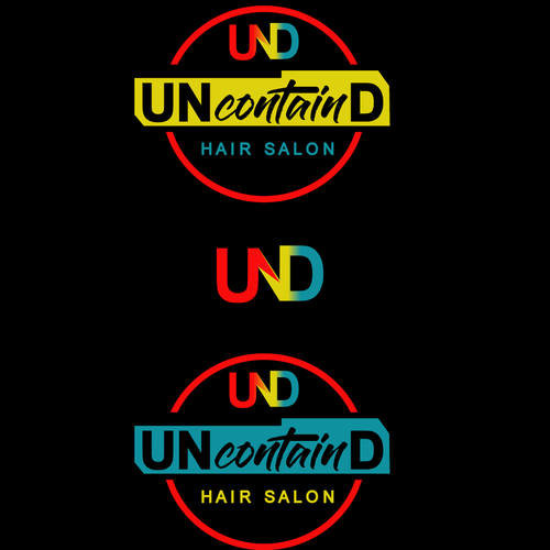 Think UNcontainD - Logo for Cutting Edge Hair Salon-ontwerp door Purple Pie