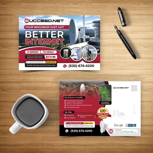 6x9 postcard advertisement for Fixed Wireless ISP Design by idea@Dotcom