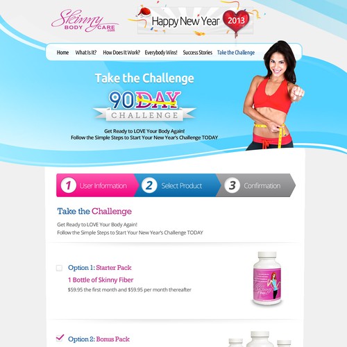 Create the next website design for Skinny Fiber New Year's Challenge Diseño de Smashing Boys