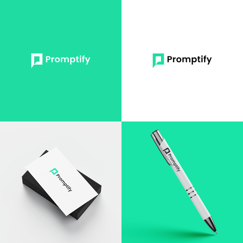 Modern, Simple and Sleek Logo for Promptify.com Design by Less & Better.