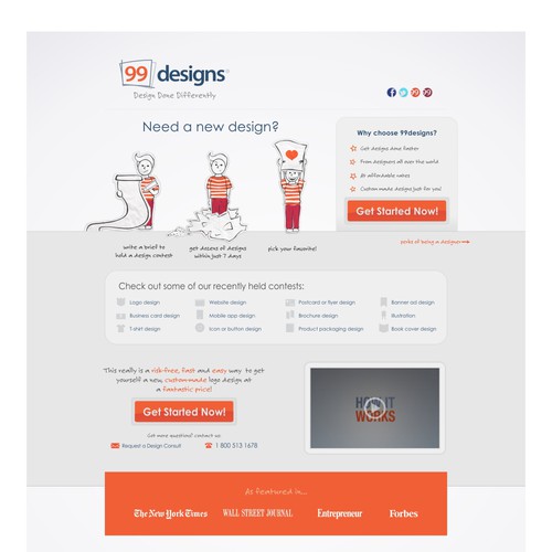 99designs Homepage Redesign Contest Réalisé par nabeeh