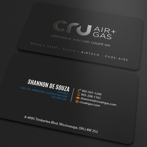 Cru Air Gas Business Card Design Project Business Card Contest 99designs