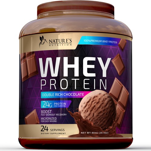 Diseño de Tasty Whey Protein Chocolate Design Needed for Nature's Nutrition de R O S H I N