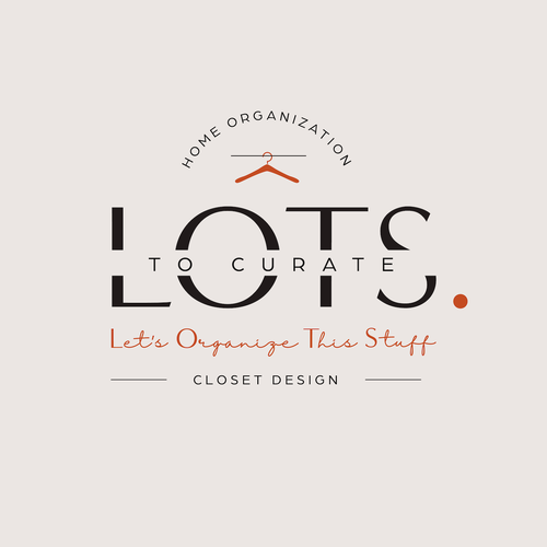 "Create a clever, elevated logo for LOTS. to Curate — a modern home organization brand" winning Logo design